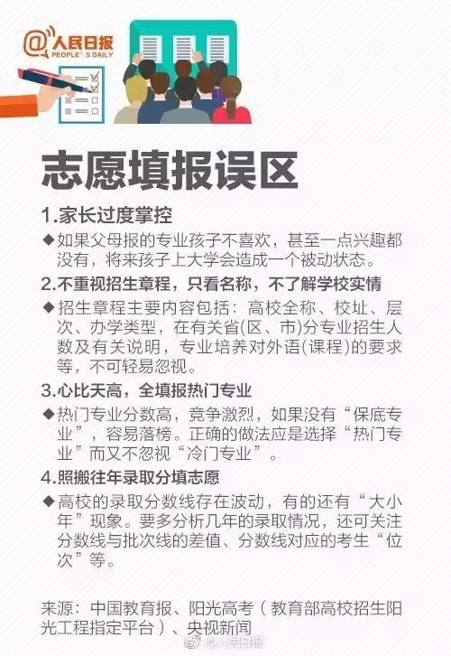 志愿填报误区